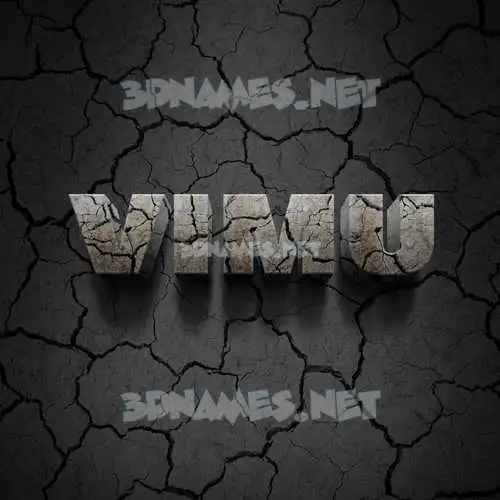 vimu in Cracked Stone style - 3D name wallpaper