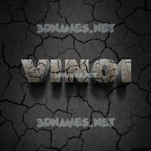 vinoi in Cracked Stone style - 3D name wallpaper