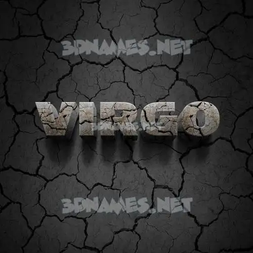 virgo in Cracked Stone style - 3D name wallpaper