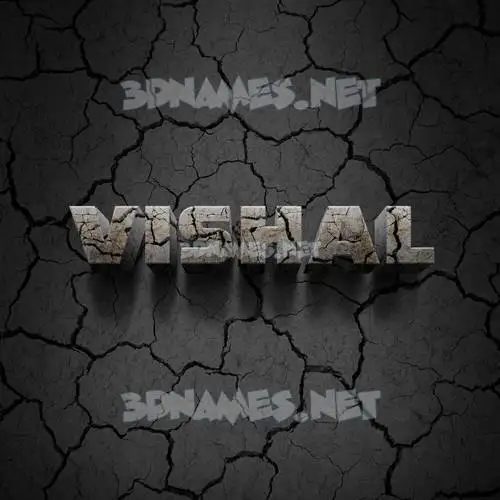 vishal in Cracked Stone style - 3D name wallpaper