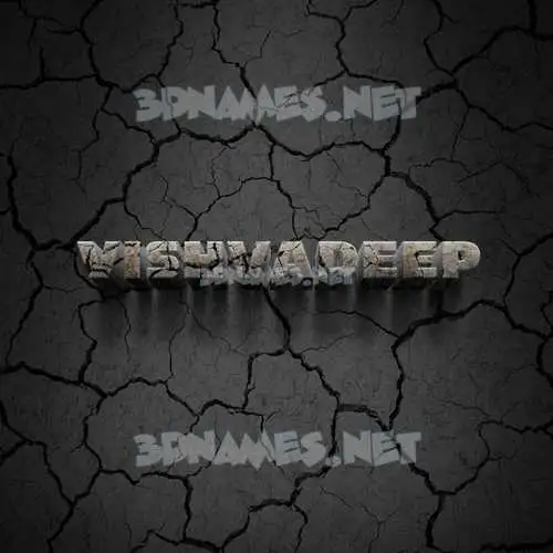 vishvadeep in Cracked Stone style - 3D name wallpaper