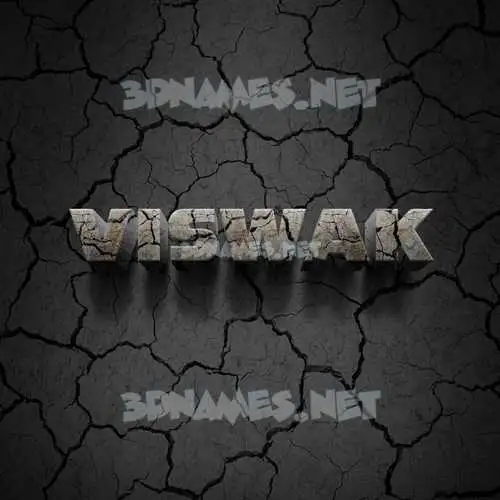 viswak in Cracked Stone style - 3D name wallpaper