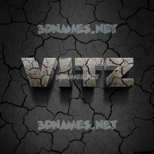 vitz in Cracked Stone style - 3D name wallpaper