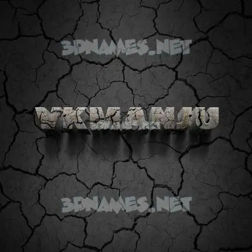 vkmanju in Cracked Stone style - 3D name wallpaper
