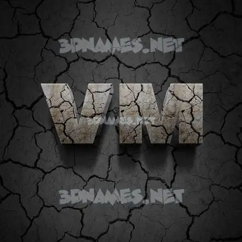vm in Cracked Stone style - 3D name wallpaper vm in Cracked Stone style - 3D name wallpaper