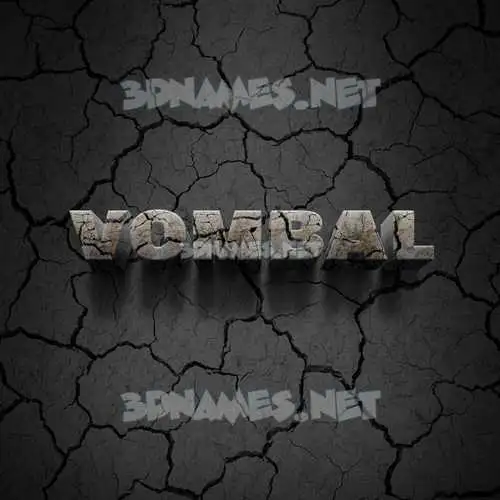 vombal in Cracked Stone style - 3D name wallpaper vombal in Cracked Stone style - 3D name wallpaper