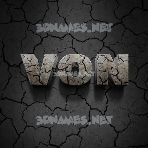 von in Cracked Stone style - 3D name wallpaper