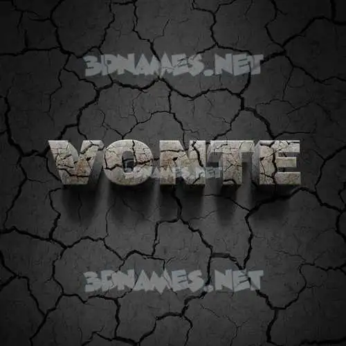 vonte in Cracked Stone style - 3D name wallpaper