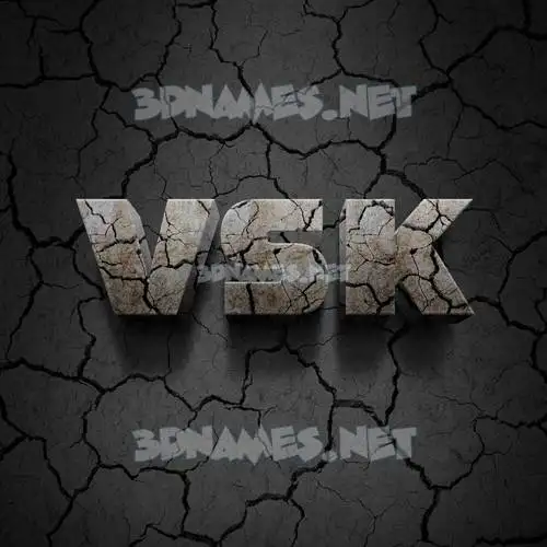 vsk in Cracked Stone style - 3D name wallpaper vsk in Cracked Stone style - 3D name wallpaper