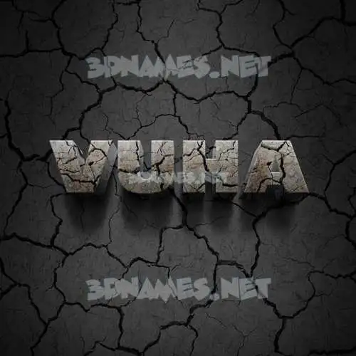 vuha in Cracked Stone style - 3D name wallpaper vuha in Cracked Stone style - 3D name wallpaper