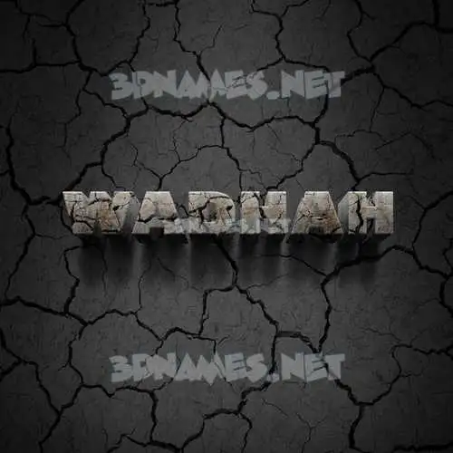 wadhah in Cracked Stone style - 3D name wallpaper