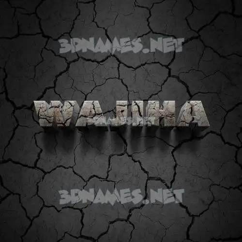 wajiha in Cracked Stone style - 3D name wallpaper