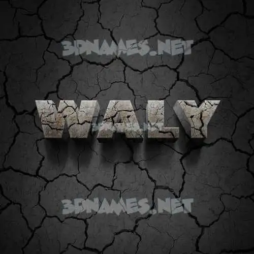 waly in Cracked Stone style - 3D name wallpaper waly in Cracked Stone style - 3D name wallpaper