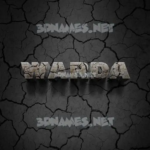 warda in Cracked Stone style - 3D name wallpaper