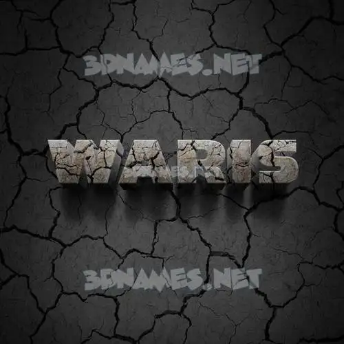 waris in Cracked Stone style - 3D name wallpaper