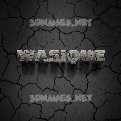wasique in Cracked Stone style - 3D name wallpaper wasique in Cracked Stone style - 3D name wallpaper