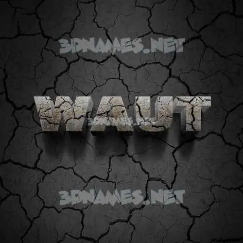 waut in Cracked Stone style - 3D name wallpaper