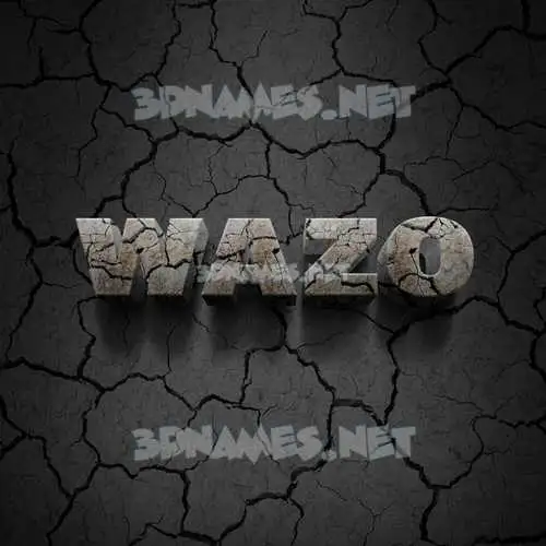 wazo in Cracked Stone style - 3D name wallpaper wazo in Cracked Stone style - 3D name wallpaper