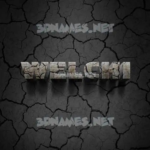 welchi in Cracked Stone style - 3D name wallpaper