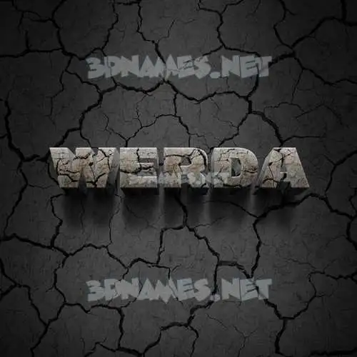 werda in Cracked Stone style - 3D name wallpaper