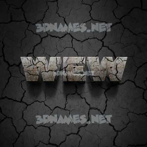 wew in Cracked Stone style - 3D name wallpaper wew in Cracked Stone style - 3D name wallpaper