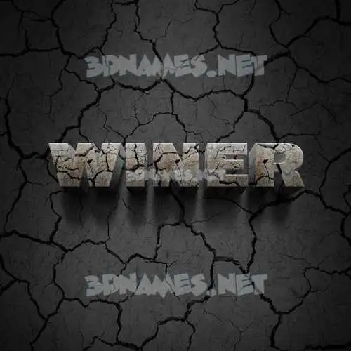 winer in Cracked Stone style - 3D name wallpaper