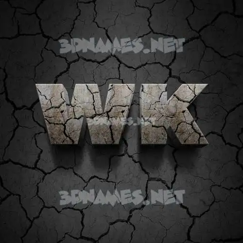 wk in Cracked Stone style - 3D name wallpaper wk in Cracked Stone style - 3D name wallpaper