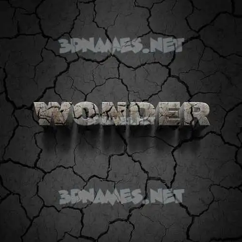 wonder in Cracked Stone style - 3D name wallpaper wonder in Cracked Stone style - 3D name wallpaper
