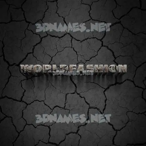 worldfashion in Cracked Stone style - 3D name wallpaper