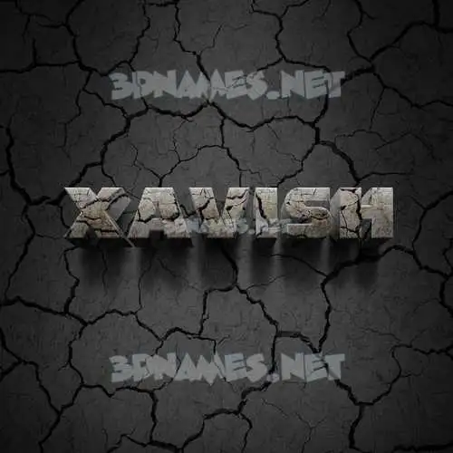 xavish in Cracked Stone style - 3D name wallpaper