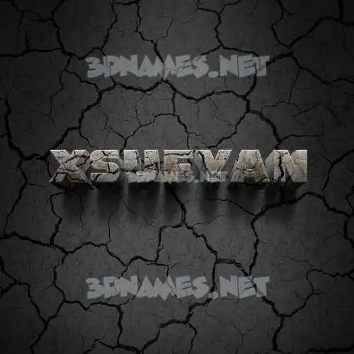 xsufyan in Cracked Stone style - 3D name wallpaper