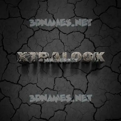 xtralook in Cracked Stone style - 3D name wallpaper