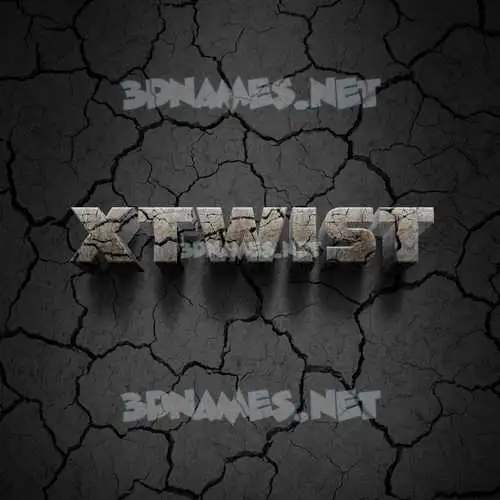 xtwist in Cracked Stone style - 3D name wallpaper