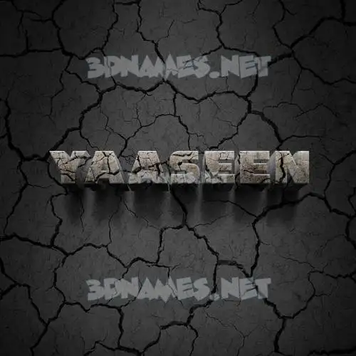 yaaseen in Cracked Stone style - 3D name wallpaper
