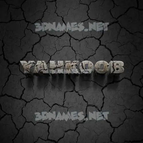 yahkoob in Cracked Stone style - 3D name wallpaper