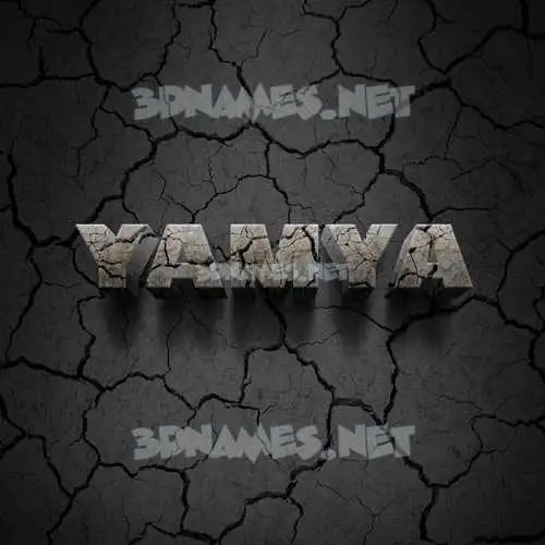 yamya in Cracked Stone style - 3D name wallpaper
