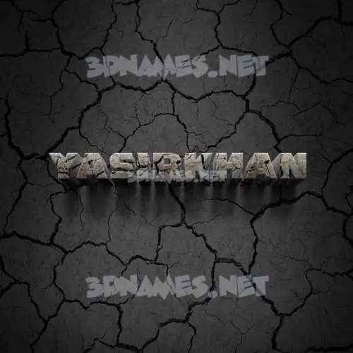yasirkhan in Cracked Stone style - 3D name wallpaper