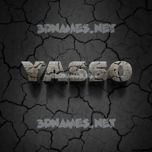yasso in Cracked Stone style - 3D name wallpaper