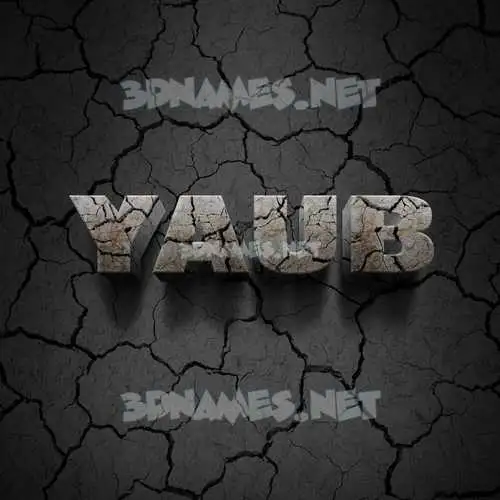 yaub in Cracked Stone style - 3D name wallpaper