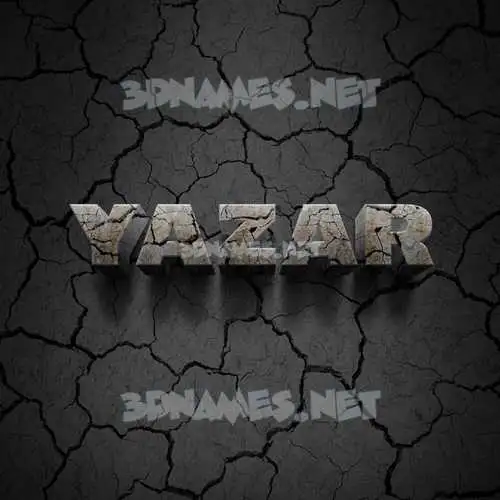 yazar in Cracked Stone style - 3D name wallpaper