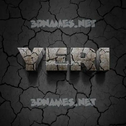 yeri in Cracked Stone style - 3D name wallpaper