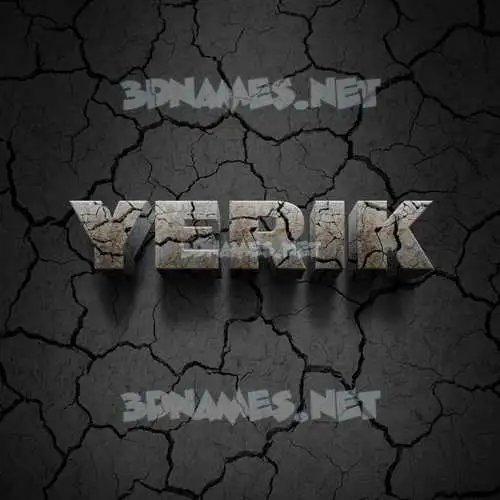 yerik in Cracked Stone style - 3D name wallpaper