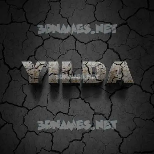yilda in Cracked Stone style - 3D name wallpaper