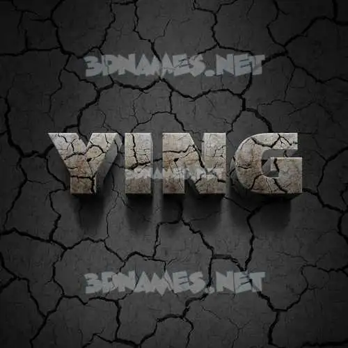 ying in Cracked Stone style - 3D name wallpaper