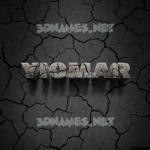 yiomar in Cracked Stone style - 3D name wallpaper
