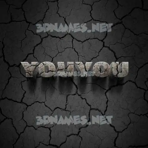 youyou in Cracked Stone style - 3D name wallpaper youyou in Cracked Stone style - 3D name wallpaper
