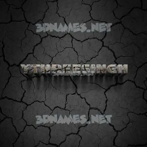 ythreesingh in Cracked Stone style - 3D name wallpaper