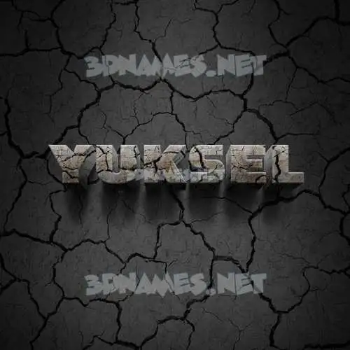 yuksel in Cracked Stone style - 3D name wallpaper