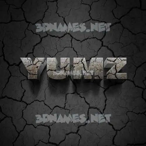 yumz in Cracked Stone style - 3D name wallpaper