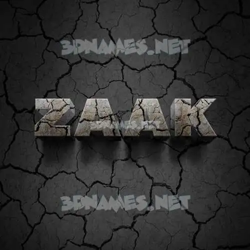 zaak in Cracked Stone style - 3D name wallpaper